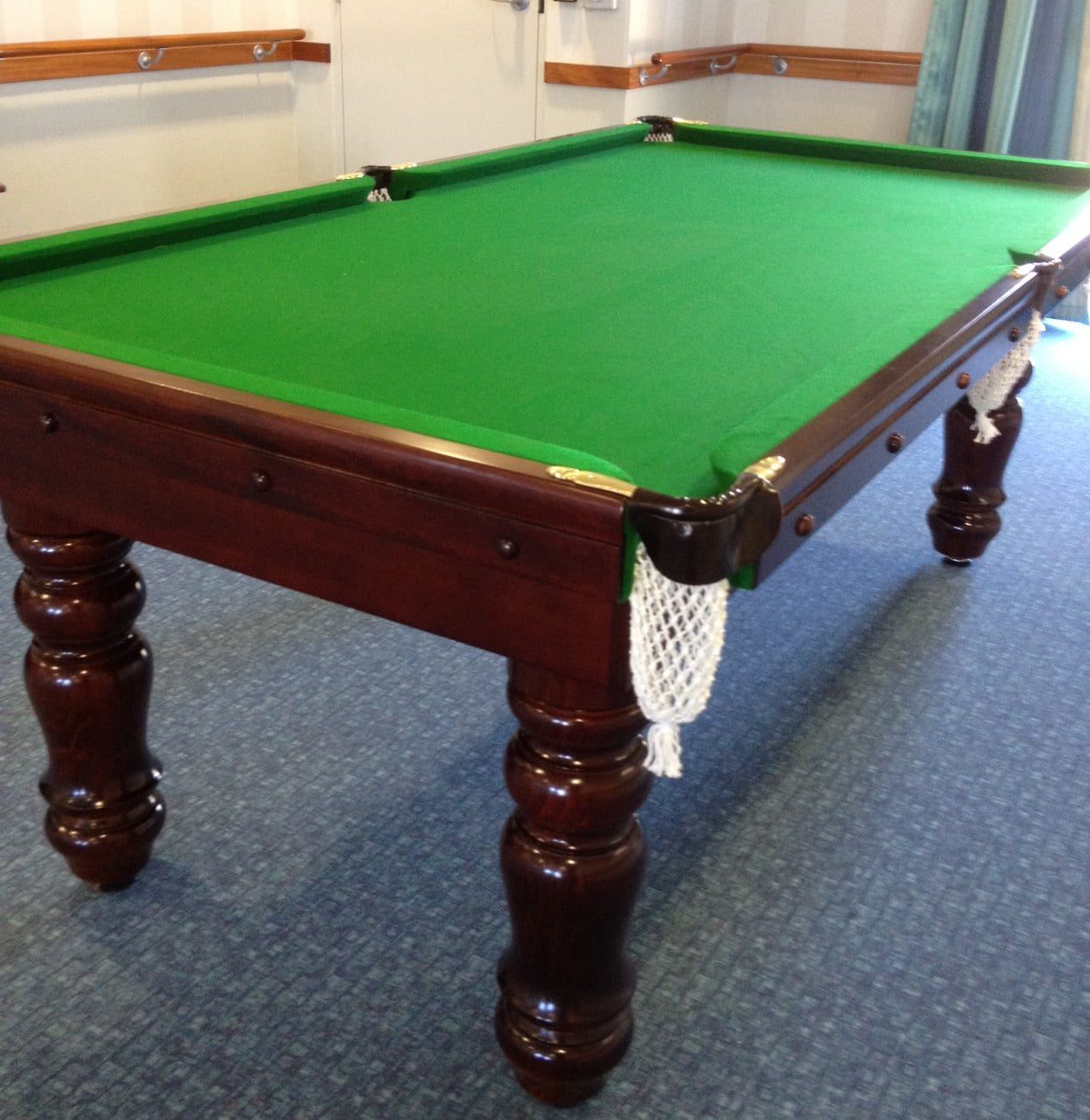 NPC Pool Table 7ft Italian Slate Top Mahogany with Green Felt 6 NPC Pool Table 7ft Italian Slate Top Mahogany with Green Felt - Image 6