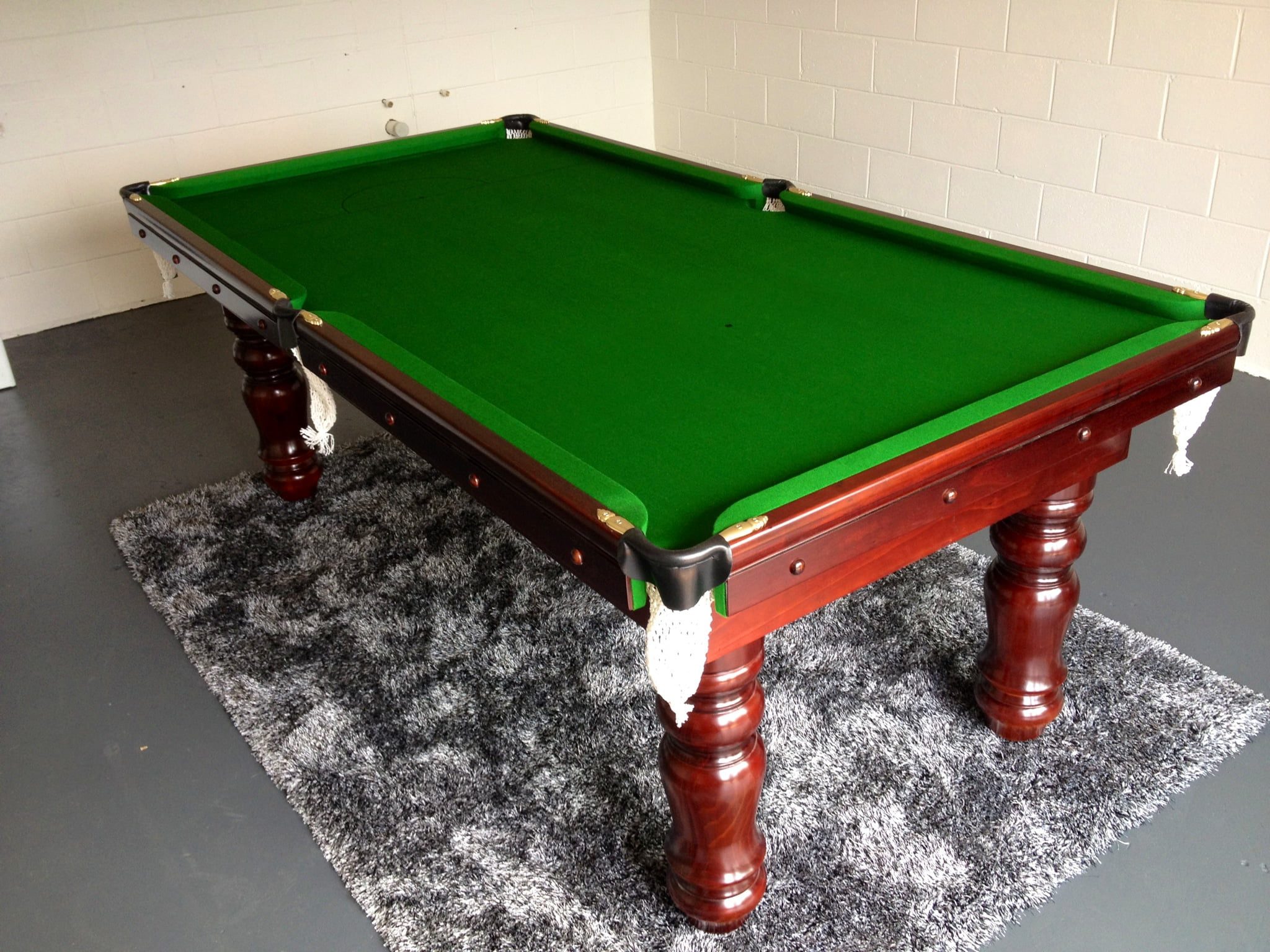 NPC Pool Table 7ft Italian Slate Top Mahogany with Green Felt 2 NPC Pool Table 7ft Italian Slate Top Mahogany with Green Felt - Image 2
