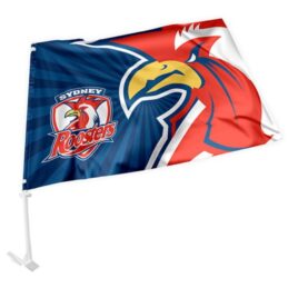 Sydney Roosters NRL Clip on Window CAR Flag includes Pole