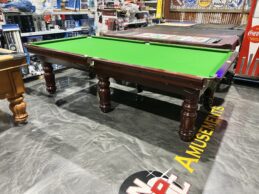 NPC Pool Table 9ft Classic Mahogany & Brass with Green Felt