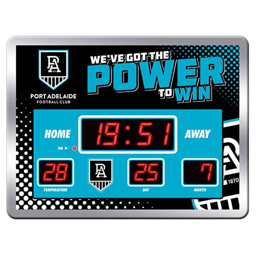 Port Adelaide Power AFL Scoreboard Clock Official Licensed Supporter Gift 1 Port Adelaide Power AFL Scoreboard Clock Official Licensed Supporter Gift