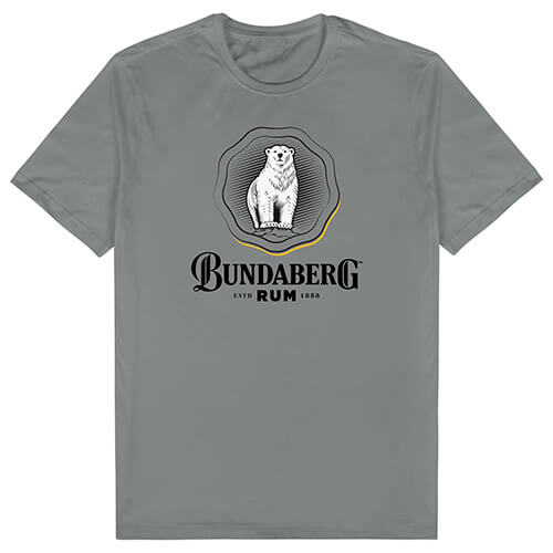 Bundaberg Rum Bundy Bear Men's Charcoal Rosette T-Shirt - Collector Apparel 1 Bundaberg Rum Bundy Bear Men's Charcoal Rosette T-Shirt - Collector Apparel