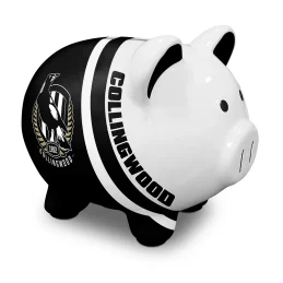 Collingwood Magpies AFL Dolomite Piggy Bank Money Box with Coin Slot
