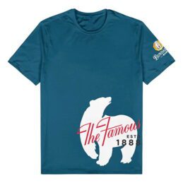 Bundaberg Rum Bundy The Famous Bear Hem Print Blue T-Shirt - Collector Apparel