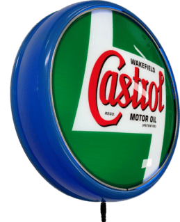 Castrol Motor Oil LED Bar Lighting Wall Sign Light Button Light Blue