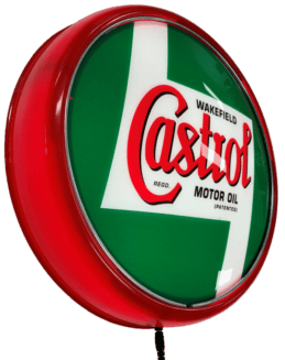 Castrol Motor Oil LED Bar Lighting Wall Sign Light Button Red