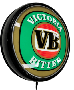 VB Victoria Bitter Beer LED Bar Lighting Wall Sign Light Button Black