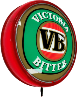 VB Victoria Bitter Beer LED Bar Lighting Wall Sign Light Button Red