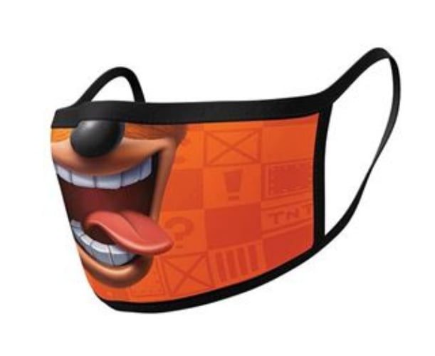 Crash Bandicoot Mouth Twin Pack Adult Washable Face Masks 1 Crash Bandicoot Mouth Twin Pack Adult Washable Face Masks
