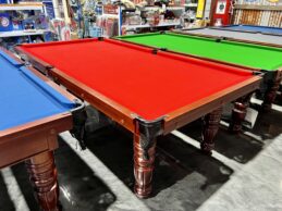 Cedar Colour Pool Snooker Billiard Table 8ft Slate with Red Felt