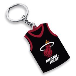 Miami Heat NBA Basketball Rubber Keyring with Team Logo Screen Print