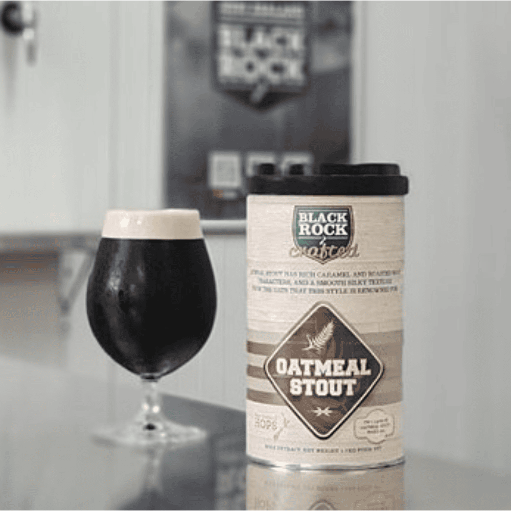 Black Rock Crafted Oatmeal Stout 1.7kg Home Brew Beer Extract Tin - Silky Dark Stout Kit 1 Black Rock Crafted Oatmeal Stout 1.7kg Home Brew Beer Extract Tin - Silky Dark Stout Kit