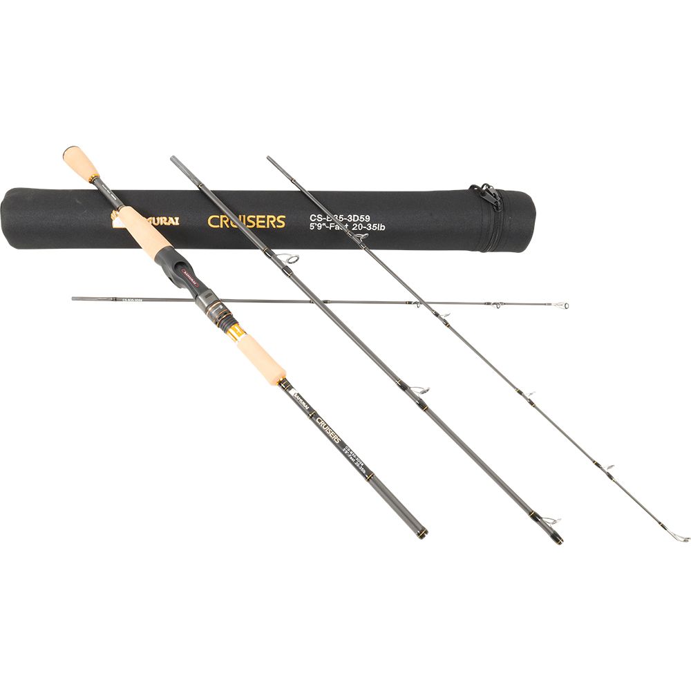 Samurai Cruisers Carbon Fishing Rod Spin Fast 7ft 4 Piece 3 - 8lb Pound 1 Samurai Cruisers Carbon Fishing Rod Spin Fast 7ft 4 Piece 3 - 8lb Pound