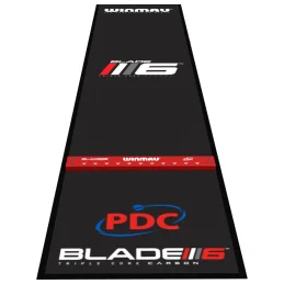 WINMAU Darts Pro Zone Precision Blade 6 PDC Soft Feel Dart Board Mat with Integrated Oche