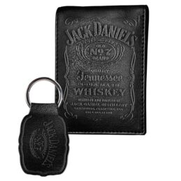 Jack Daniels Leather Wallet and Keyring Gift Pack