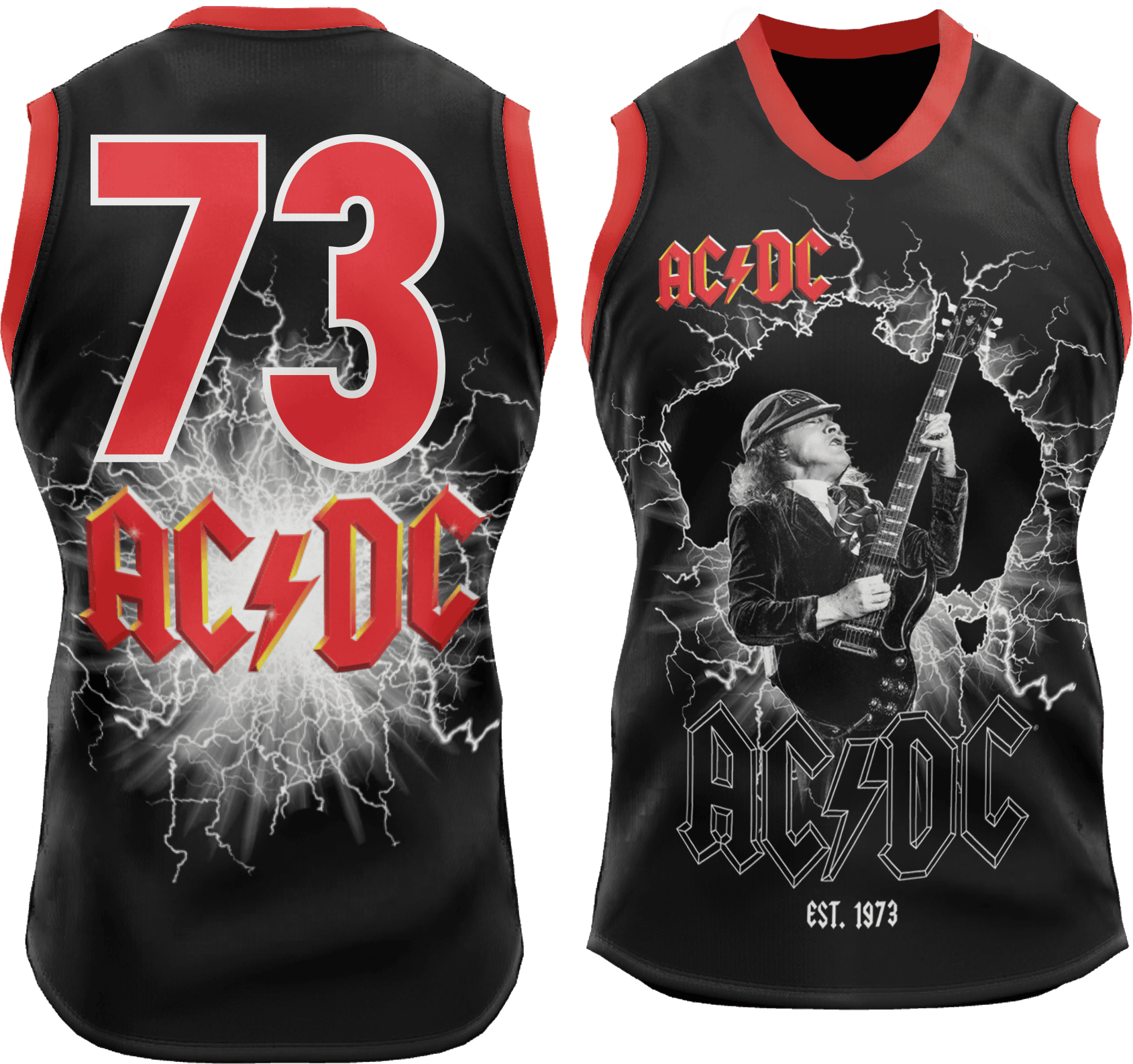 AC/DC Footy Jumper Black 1 AC/DC Footy Jumper Black