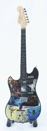 Nirvana Miniature Guitar Nirvana Miniature Guitar Display – Music Memorabilia Display
