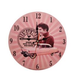 Elvis Presley Sun Records Clock Elvis Pink Retro Wall Clock