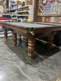 NPC Pool Table 8ft Royal DELUXE Light Walnut and Brass Charcoal Felt