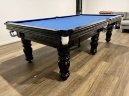 NPC Pool Snooker Billiard Table 9ft Royal DELUXE Dark Walnut With Slate Blue Felt